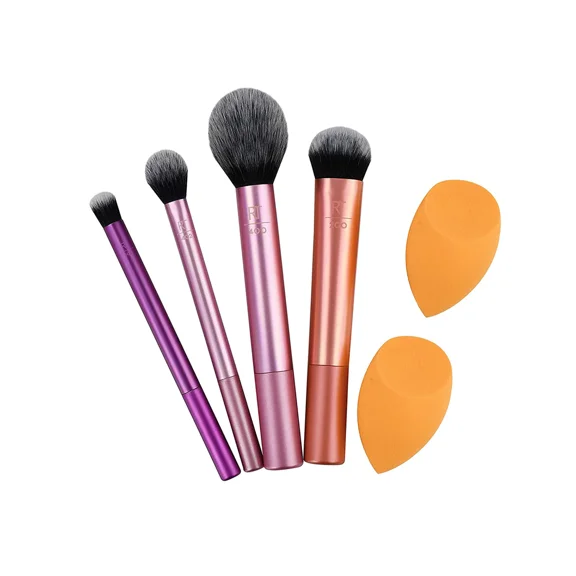 Makeup Brush Set with Sponge Blender for Eyeshadow, Foundation, and Concealer, Multiple Brushes