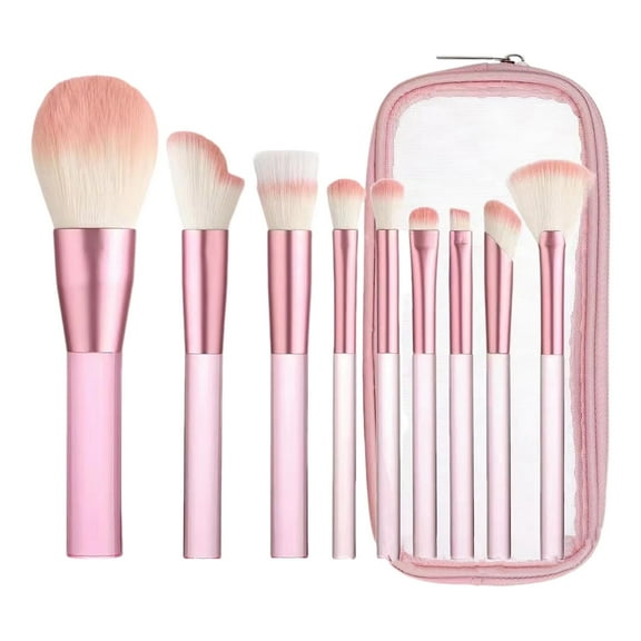 Makeup Brush Set with Storage Bag - 9 Multifunction Tool Kit for Effortless Beauty Application