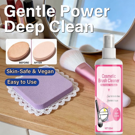 Makeup Brush & Sponge Shampoo, Ultra Concentrated, Deep Clean Foundation/Lipstick, Professional Cleanser Solution, Efficient Dissolves Residue on Make Up Brushes/Sponges/Puff