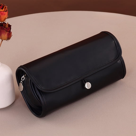 Makeup Brush Storage Roll Bag Foldable Cosmetic Organizer Multi Compartment Brush Holder Zipper Pocket Travel Vanity Cosmetic Tool Organizer Portable Lightweight Professional Storage Brushes Lipstick