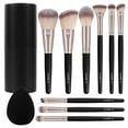 thumbnail image 1 of Makeup Brushes 11 Pcs Easy-taken Travel Makeup Brush Set Foundation Eye Shadows Blush Face Powder Concealer Mini Make up Brushes with Case (Champagne), 1 of 17