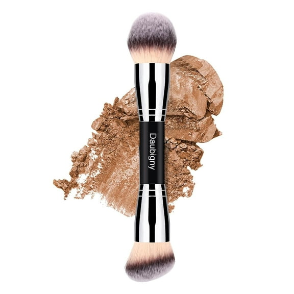 Makeup Brushes Angled Dual-ended Foundation Brush Concealer Brush Perfect for Any Look Premium Luxe Hair Rounded Taperd Flawless Brush Ideal for Liquid, Cream, Powder,Blending,