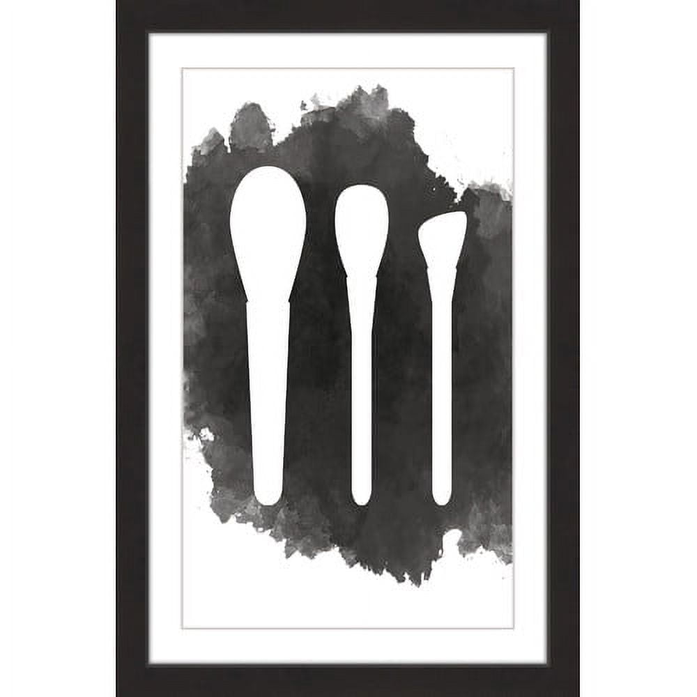 "Makeup Brushes" Framed Painting Art Print, 16" x 1.5"