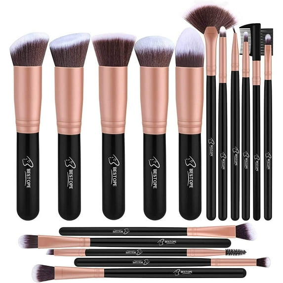 Makeup Brushes Set, 16 Pcs BESTOPE Premium Synthetic Foundation Concealers Eye Shadows Make Up Brushes,Eyeliner Brushes