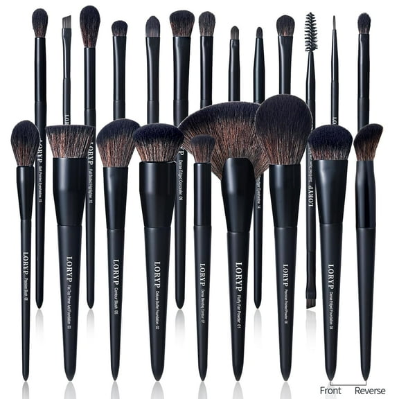 Makeup Brushes Set Labeled 18 Piece Face and Eye Brush Set Ultra soft hair Foundation, Concealer, Blush, Contour, Blending, Eyeshadow Khaki Brush kit