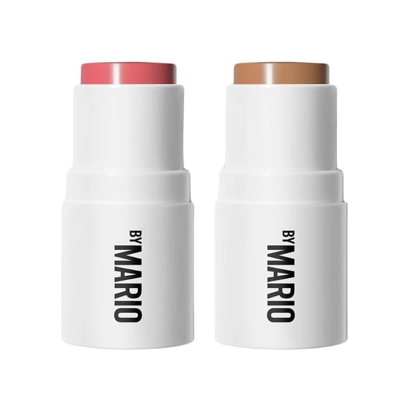 Makeup By Mario Sculpt & Pop On the Go Duo Contour and Blush Stick - Dark & Raspberry - Neutral, Slightly Warm/Bright Pink C9