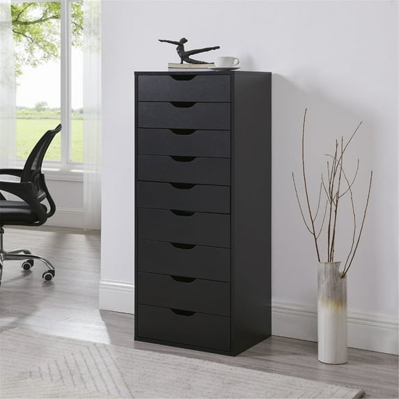 Naomi Home Ultimate Sewing & Craft Storage Cabinet with 9 Drawers, Multipurpose Organizer, Black
