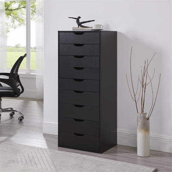 Naomi Home Ultimate Sewing & Craft Storage Cabinet with 9 Drawers, Multipurpose Organizer, Black