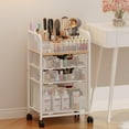 thumbnail image 1 of Makeup Cart Organizer with 3 Drawers,Floor Skincare Organizers with Dividers, Vanity Organizer Cosmetics Display Cases Holder for Skin Care Nail Polish Perfume Makeup brush Hair Tool,White, 1 of 18