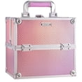 thumbnail image 1 of Makeup Case Makeup Box Cosmetic Organizer Case Portable Make Up Artist Travel Case Storage Box 4 Trays with Dividers Lockable Hard Train Case Nail Tech Supply Storage Mermaid Pink, 1 of 8