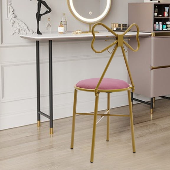 Makeup Chair Butterfly Backrest Chair Vanity Stool Pink Velvet Stool Chair for restaurants, living rooms, bedrooms, lounge rooms