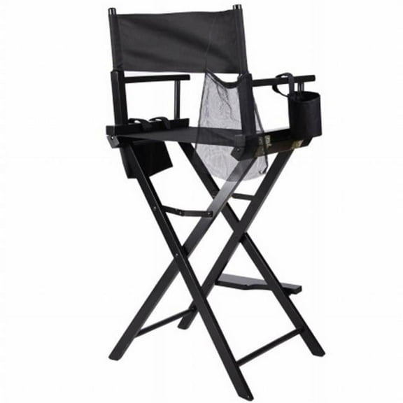 Makeup Chair Foldable Wood Professional - Black