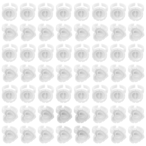 Makeup Containers Glue Cups for Eyelash Extension, Lash Glue Holder Flower Glue Rings Blooming Cups Eyelash Extensions, 200pcs (White) Cup Stand