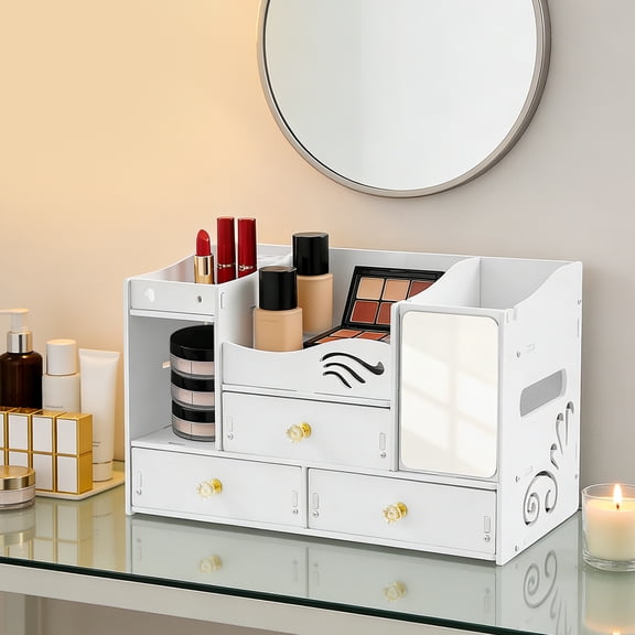 Makeup Cosmetic Organiser Jewelry Storage Boxes Drawer Dressing Table Tidy Case