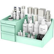 Makeup Desk Cosmetic Storage Box Organizer with Drawers for Dressing Table, Vanity Countertop, Bathroom Counter, Elegant Vanity Holder for Brushes, Eyeshadow, Lotions, Lipstick and Nail Polish