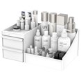 thumbnail image 1 of Makeup Desk Organizer, Makeup Organizer With Drawers, Bathroom Countertop Organizer for Cosmetics, Vanity Holder for Lipstick, Brushes, Lotions, Eyeshadow, Nail Polish and Jewelry (White), 1 of 8
