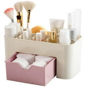Makeup Drawer Organizer for Vanity with Brush Holder Large Capacity Cosmetic Makeup Storage Organizer Countertop Skincare Organizer for Bathroom Makeup Perfume Organizer Lotions Display Cases Box