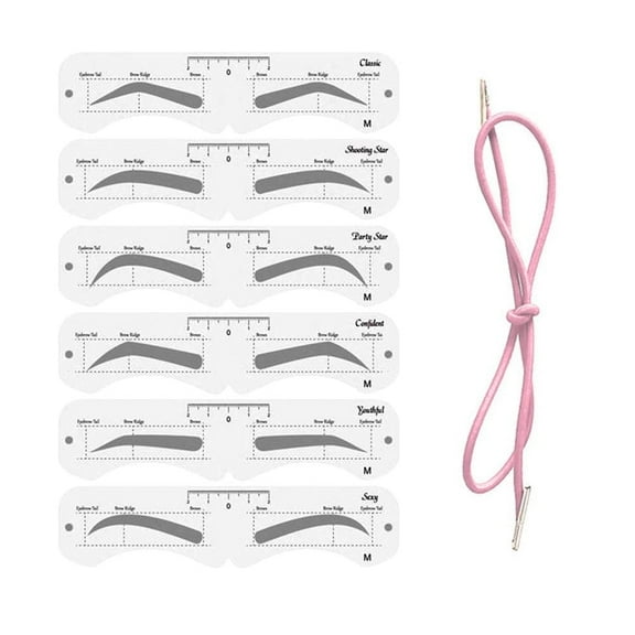Makeup Eyebrow Mold Set PEVA Soft Eyebrow Shaper with Elastic Band Reusable DIY Makeup Tool for Beginner