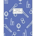 thumbnail image 1 of Makeup Face Chart : Workbook for Planning and Practicing Makeup/Personal and Professional Bright Blue with White Makeup Icons (Paperback), 1 of 1