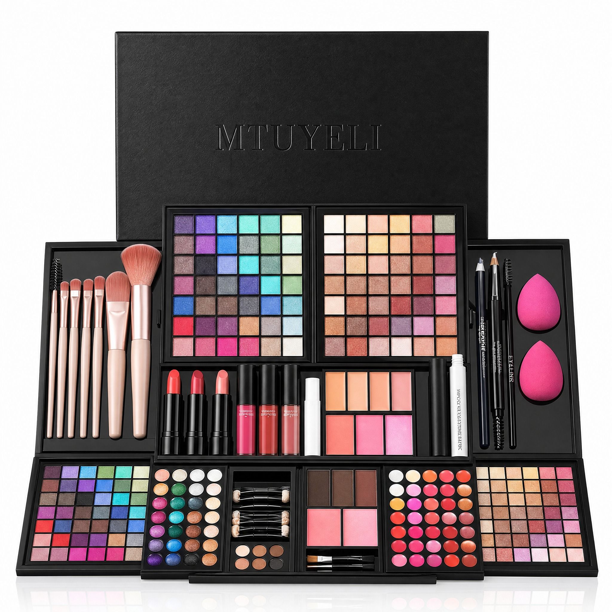 Makeup, Face Makeup Kit With Eyeshadow Lip Gloss Concealer Blush Brow Brushes