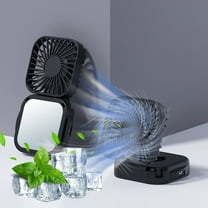 Makeup Fan Usb Handheld Fan Reversible Base Vertical Blowing 3 Wind Speeds Mini Desktop Rechargeable Folding Easy Storage Portable Fan For Travel Office