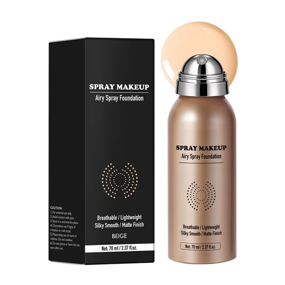 Makeup Foundation Spray & Foundation Makeup for Mature Skin, Waterproof Smudge-Proof Luxe Foundation with Silk-Smooth Matte Finish, 70ml