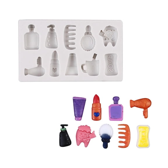 Makeup Hair Dryer & Mirror Silicone Mold, Fondant Fondant Sugarcraft Cupcake Cake Decorating Chocolate Candy Mould For Diy Craft & Bakery Use