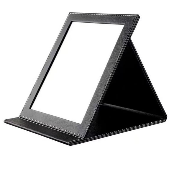 Makeup Hand Mirror, Double-Side3X 1x Magnifying Large Travel Handhel Mirror Cosmetic Mirror Acrylic Clear Finish RounMirror (Black)