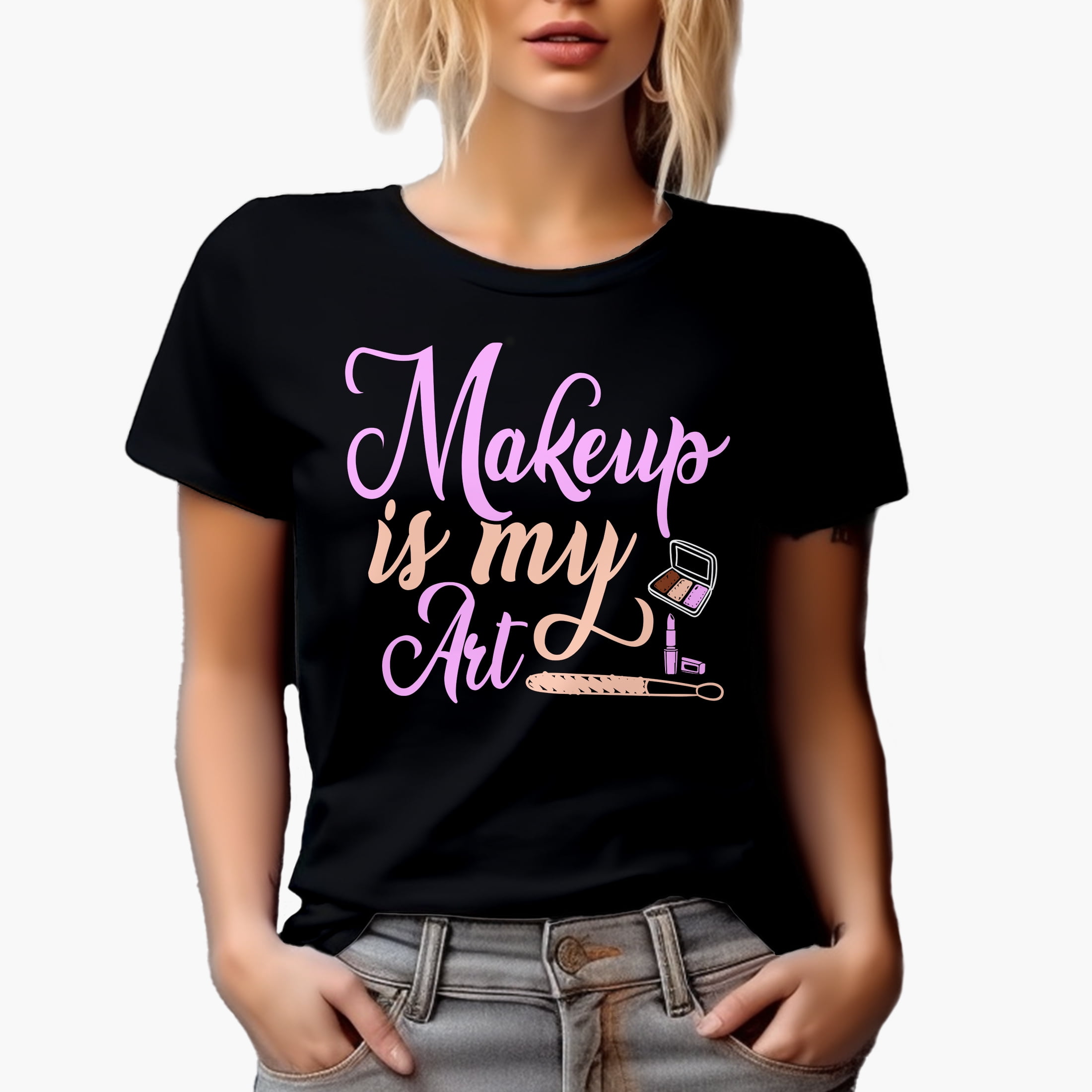 Makeup Is My Art with Eyeshadow Palette, Beauty Themed Merch Gift for