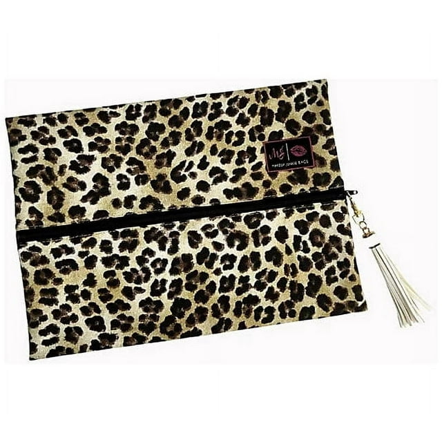 Makeup Junkie Large Layflat Cosmetic and Travel BagLeopard