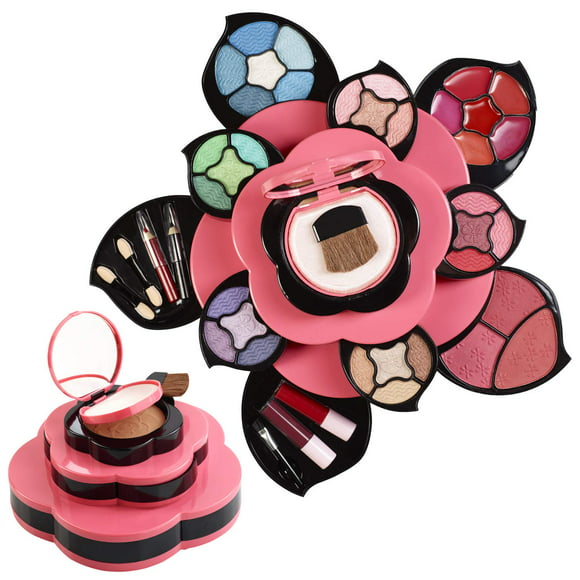 Makeup Kits for Teens - Flower Make Up Pallete Gift Set for Teen Girls and Women - Petals Expand to 3 Tiers -Variety Shade Array - Full Starter Kit for Beginners or Cosplay by Toysical