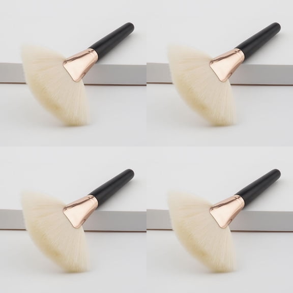 Makeup Large Fan Goat Hair Blush Face Powder Foundation Cosmetic Brush,18.5*1.6*1.6 cm,Bronze