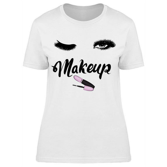 Makeup Lashes Winking Eye T-Shirt Women -Image by Shutterstock, Female x-Large