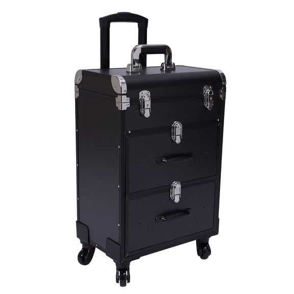 Makeup Luggage with Universal Wheel, Professional Rolling Makeup Train Case
