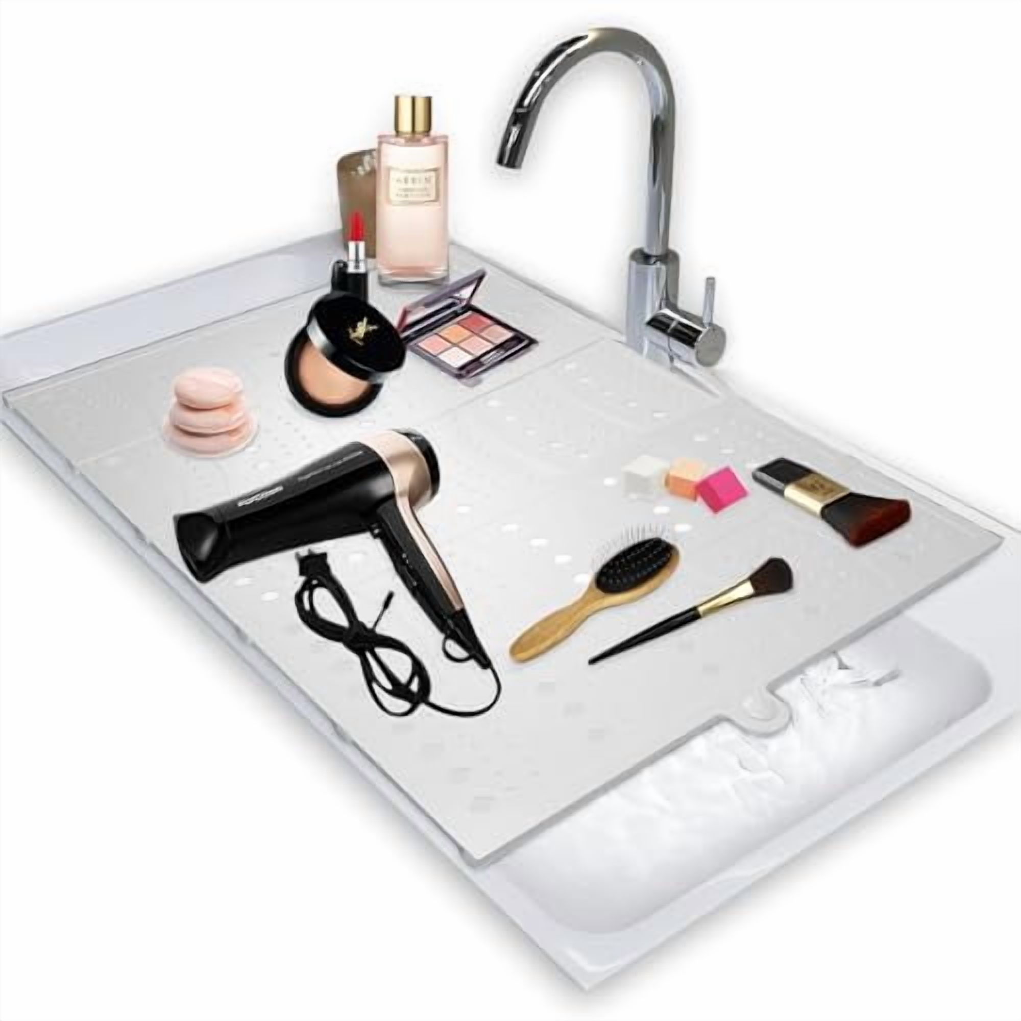 Makeup Mat for Sink, Bathroom Sink Cover for Counter Space, Foldable ...