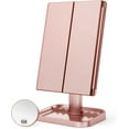 thumbnail image 1 of Makeup Mirror, 10x3x2X Magnification, Lighted, Touch Control, Trifold, Dual Power Supply, Portable LED, Women Gift, 1 of 6