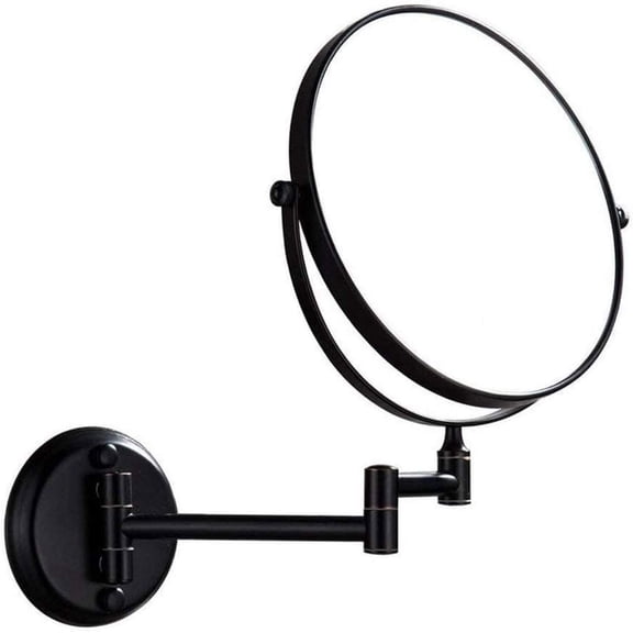 Makeup Mirror 8 Inch Wall Mounted Makeup Mirror 1X/ 10X Magnifying, Double Sided 360 Swivel Extendable Shaving Cosmetic Mirror Round Vanity Mirror for Bathroom Hotels