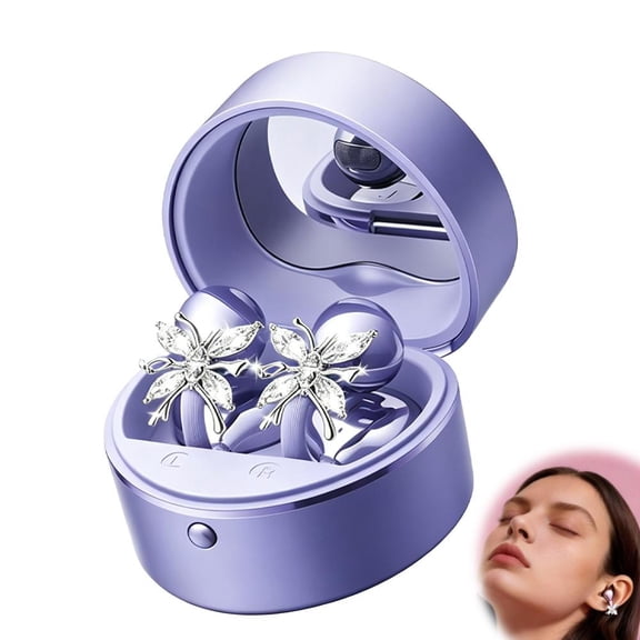 Makeup Mirror Bluetooth Headset, 42 Hours Playtime Heart-Shaped Makeup Mirror, Women Commuting and Social, with Bow