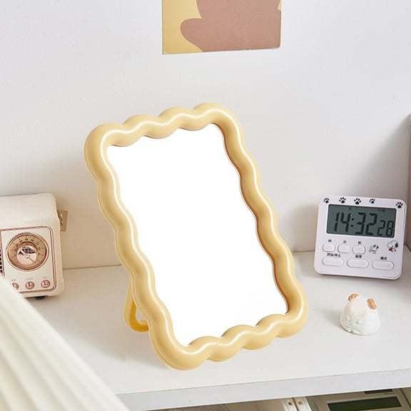 Makeup Mirror | Candy Mirror Foldable Wall Mounted Desktop Vanity Mirror | HD Reflective Surface | Classic Elegant Design | Green Yellow Pink | Plastic | Portable Compact 6.77x5.19in | 1 Piece