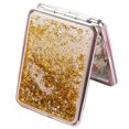thumbnail image 1 of Makeup Mirror Compact Mirror Portable Hand Mirror Round with 2X Magnification for Woman,Mother,Girls, Round/Square , Gold, -square, 1 of 9