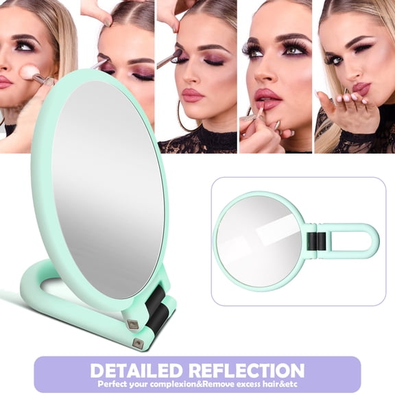 Makeup Mirror,Handheld Mirror Handle Mirror Handle Portable 10x/15x Handheld Mirror Hand Mirror Pedestal Portable Hand Mirror Rookin Leeofty Dsfen Ziem