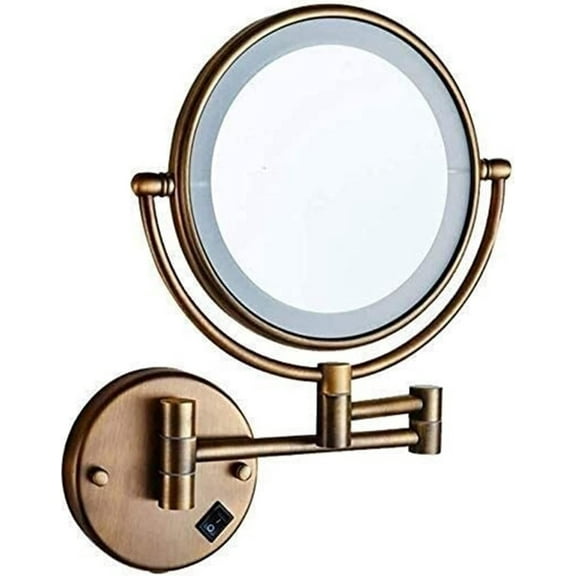 Makeup Mirror LED Makeup Mirror Double-Sided Wall Mounted Bathroom Mirror Vanity Makeup and Shaving Mirror | 8 inch 3X Magnification