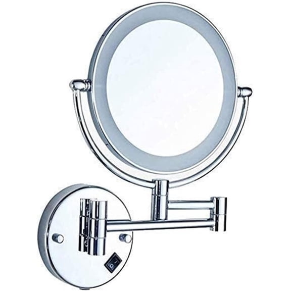 Makeup Mirror LED Makeup Mirror Double-Sided Wall Mounted Bathroom Mirror Vanity Makeup and Shaving Mirror | 8 inch 3X Magnification