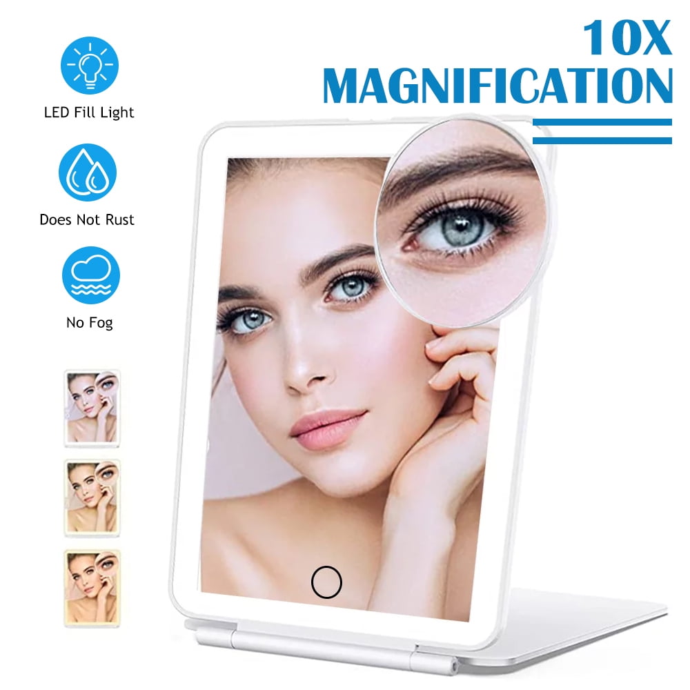 Makeup Mirror with Lights And 10X Magnifying Mirror, 3 Color Lighting