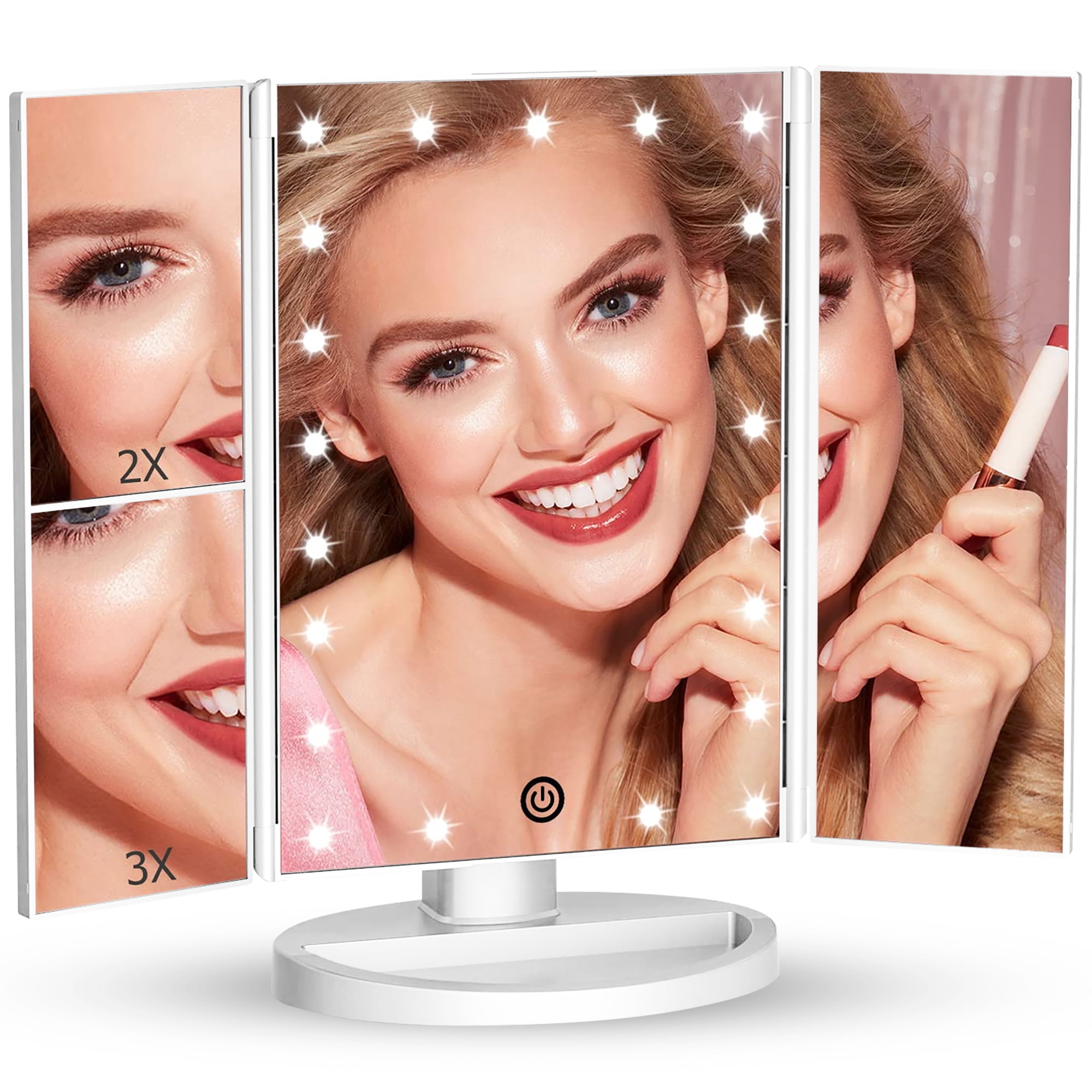 Makeup Mirror Vanity Mirror with Lights, 1X 2X 3X Magnification
