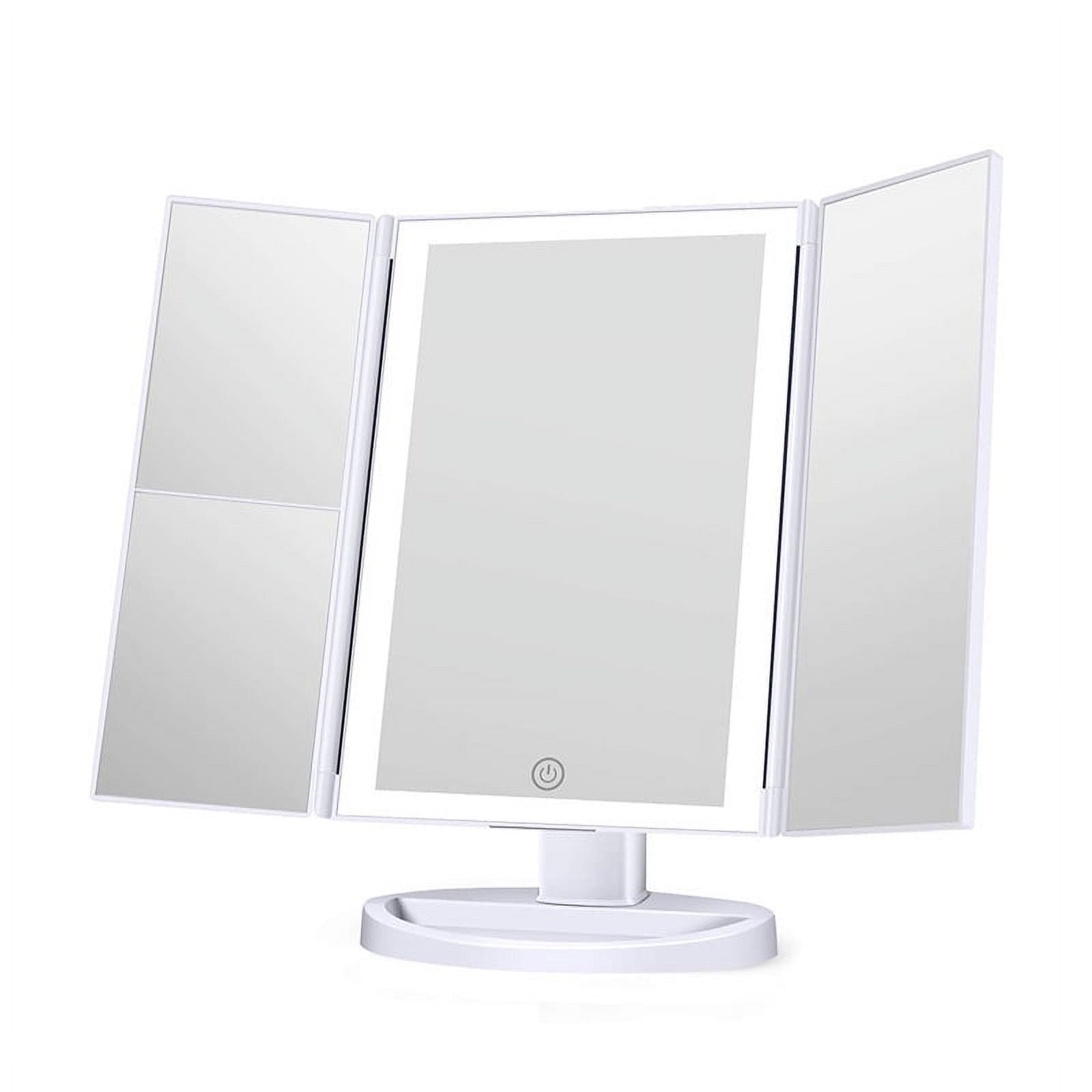 Makeup Mirror Vanity Mirror with Lights LED Trifold Mirror 3 Color