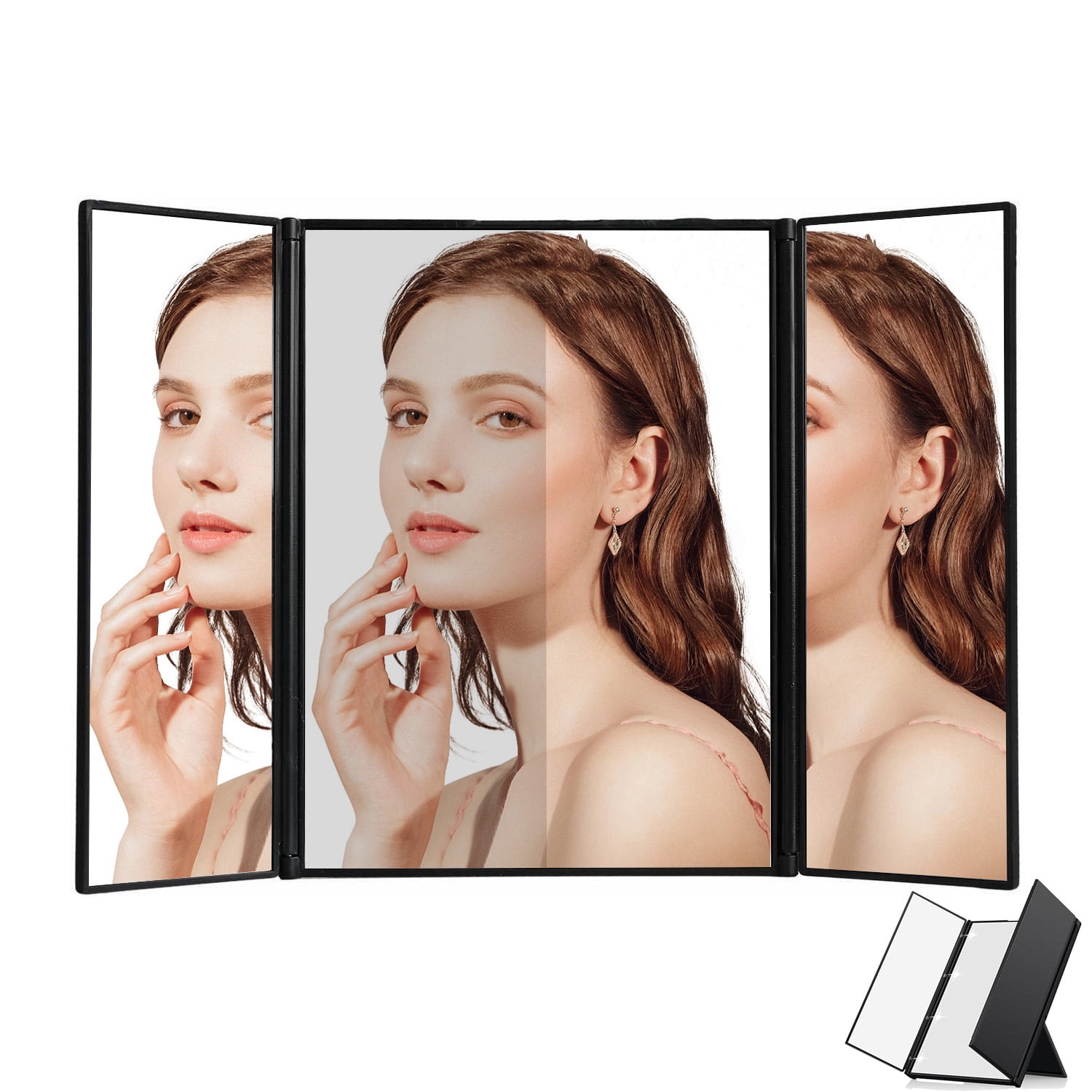 Makeup Mirror Vanity Mirror with Lights, Lighted Makeup Mirror, Trifold