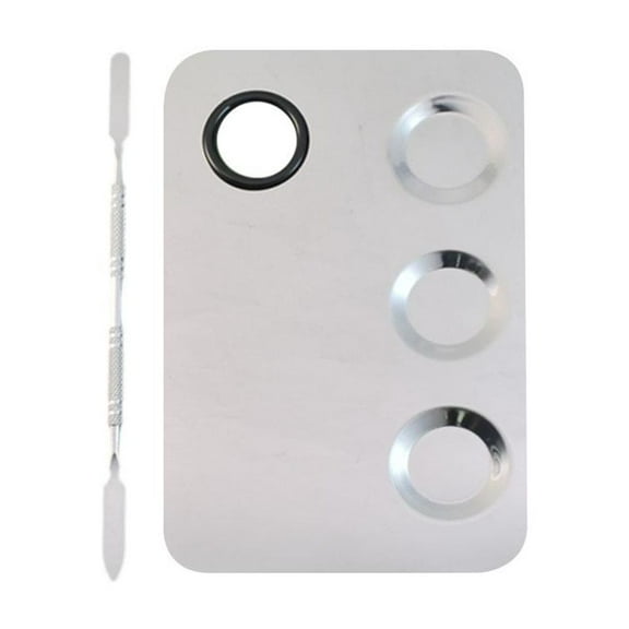 Makeup Mixing Palette, Upgrad Stainless Steel Metal Mixing Spatula`☆ with AU~ S7H4