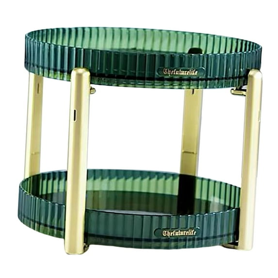 Makeup Organiser, 360 Degree Rotating Cosmetic Organiser, Large Capacity Make Up Storage for Dresser Bedroom Bathroom Green