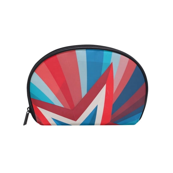 Makeup Organizer Case Cosmetic Makeup Bag Travel Toiletry Pouch Bag with Full Print Design Colors Of Red Blue